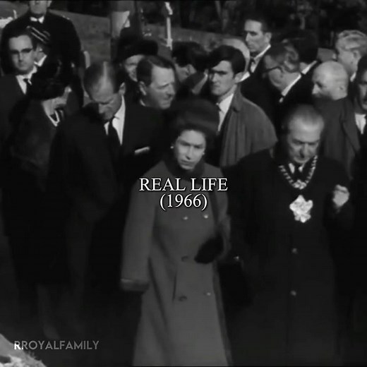 The Queen during her visit to Aberfan, Wales in 1966 #royalfamily #thecrown #queenelizabeth