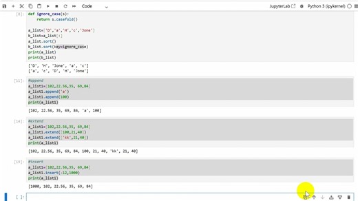 高阶Python:列表修改，包括追加单值和列表、删除元素、插入、移除某个元素等