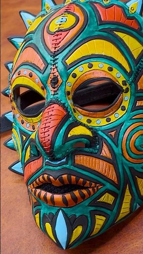 The Tribal Mask pattern finished in a new style. Grab a pattern from my site to make your own #art