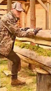 A peaceful little retreat: Building a rustic log cabin 🛖 #Survival #Outdoors #build #healing #trend