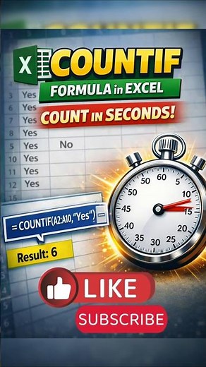COUNTIF Formula in Excel ⚡ Count Data Instantly #excel #interview #aivideo