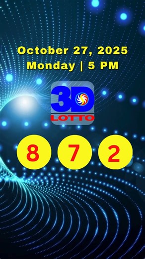October 27, 2025 I 3D Lotto Result Today I 5 PM Draw #lottoresulttoday #swertresresult #pcsolotto #fypageシ | Lucky 3