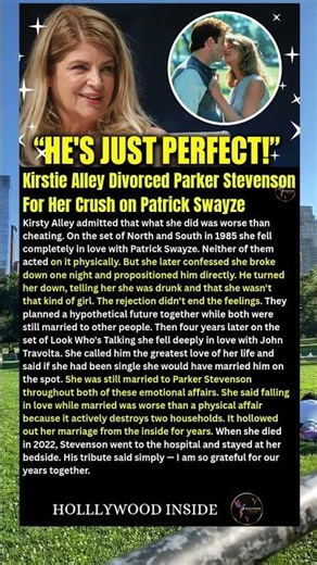 Kirstie Alley Divorced Parker Stevenson For Her Crush on Patrick Swayze #shorts