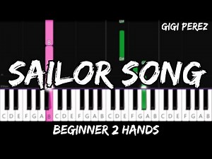 Gigi Perez - Sailor Song - Easy Beginner Piano Tutorial - For 2 Hands