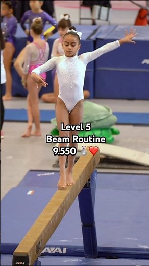 Level 5. Beam Routine. Score 9.550 🔥💪🏼 #beamroutine #level5 #usagymnastics #gymnasticshorts