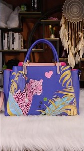 Blue handbag with colorful patterns#Handmade #customized # popularrecommendation#luxuryfashion #gift