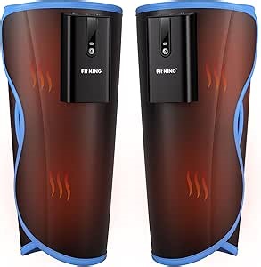 FIT KING Cordless Calf Massager with Heat & Compression – Rechargeable Leg Massager for Circulation, Edema, RLS & Pain Relief, 3 Heat Levels, 3 Modes & Intensities, Portable Gift for Mom, Dad, Athlete