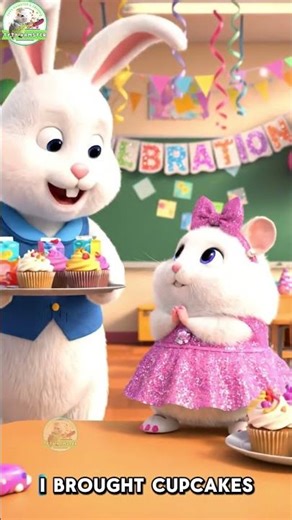 White hamster 🐹 end of year class party 🎉 #shorts #3d #kids