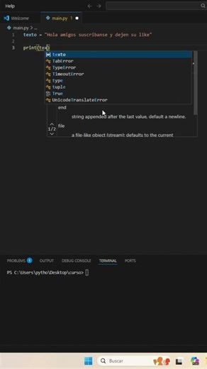 Python desde cero: convertir texto a mayúsculas #python #algoritmo #shorts