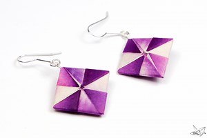 Origami Earrings Tutorial - Pinwheel Squares - Paper Kawaii