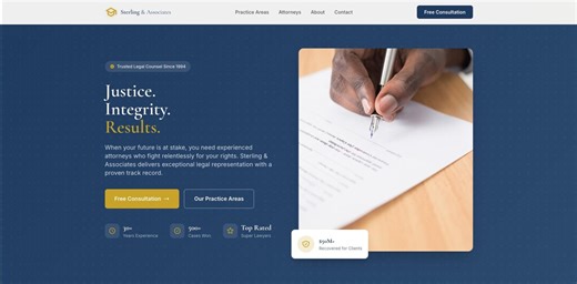 Law Firm Website Template, Attorney Landing Page, Lawyer Website, Legal Services, Tailwind, Professional Law Firm Design, Responsive Onepage - Etsy