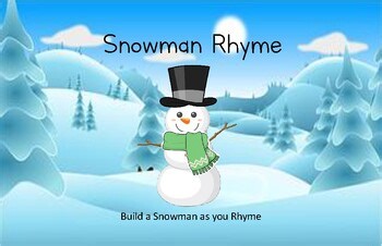 Snowman Rhyme File Folder Game (Center Time Game)