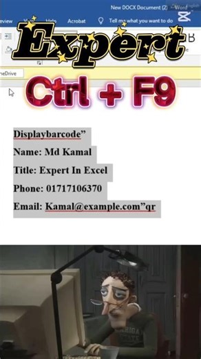 Word Expert Trick | Create QR Code & Barcode in Word | Office Excel Pro