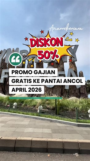 Yuhuu guyd! promo gajian liburan ke ancol nihh.. gratis ke pantai ancol, berenang dan piknik seharian di ancol kalau beli tiket masuk ancol nya lewat TikTok! Ada yang mau liburan ke ancol? Sini aku spill tips hemat yang satu ini! ada promo Liburan di ancol diskon up to 50% udah termasuk gratis ke pantai ancol ya guyss! liburan di ancol seharian jadi cuma 30ribuan ajaa loh! ada promo special liburan ke ANCOL nihh DI bulan Maret 2026 ini! liburan ke ANCOL ada diskon up to 50% tiket masuk ANCOL loh