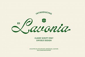 ED Lavonia - Classy Script, a Script Font by Emyself Design