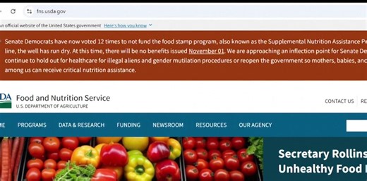 Food stamps: US to stop paying food aid Nov. 1