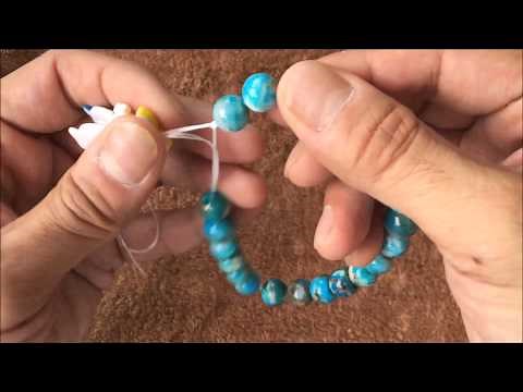 一番丈夫で切れないやり方！！パワーストーンのゴム交換 Rubber exchange of bead bracelet Tutorial