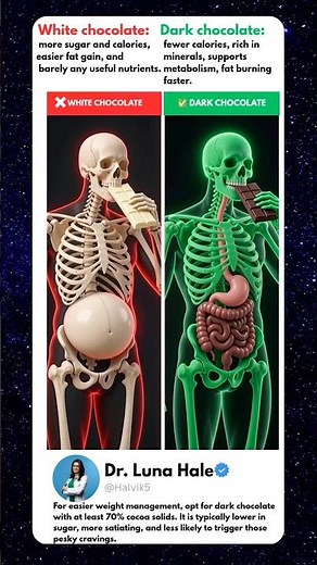 White Chocolate VS Dark Chocolate | What Happens Inside Your Body #health #facts #gym