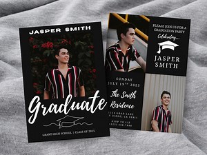 2025 Graduation Invitation, Modern Grad Announcement, Senior Grad Party Invite, College, High School Grad, Canva Template, Grad Party Decor - Etsy UK