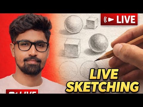 My First Live Sketching Video | Fundamental Drawing Basics | Live Session