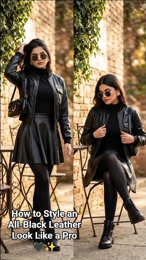 How to Style an All-Black Leather Look Like a Pro 🖤✨#fashion #stylebyyj