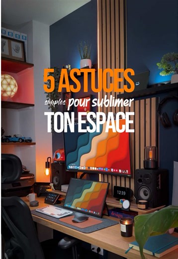 Voici 5 conseils pour sublimer ton espace 🪴 Lequel est ton préféré ? Sauvegarde pour t'en inspirer . . . . ——— 🏷️ Tags #desksetup #setupinspiration #deskdecor #interiordesign #homeoffice