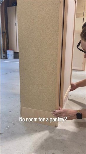Tall pantry cabinet for small spaces. 2 stacked wall cabinets #kitchenpantry #tinykitchen #diy