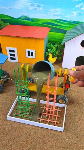mini tractor ka video mini construction machine | diy bricks house project #shorts #youtubeshorts
