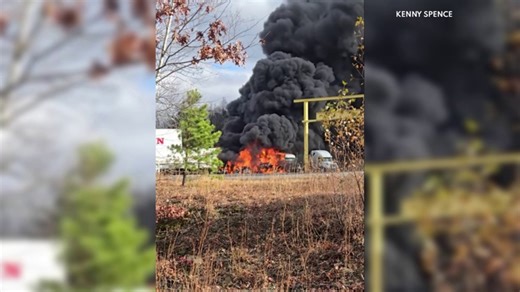 Crews respond after tractor-trailers catch fire in Hazleton