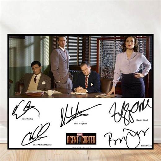 Agent Carter TV Show Cast Autographed Photo Print, Hayley Atwell, Chad Michael Murray - Etsy UK