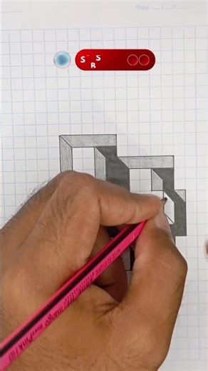 3D drawing❤️💫 #day31 #shorts