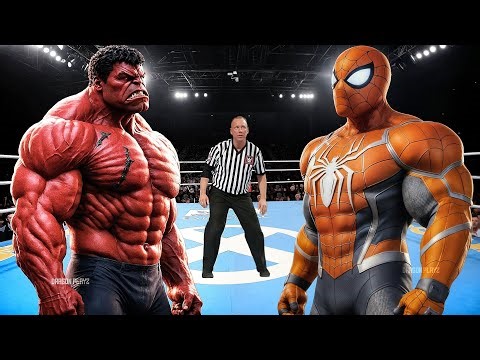 RED HULK VS ORANGE SPIDERMAN - EPIC BATTLE