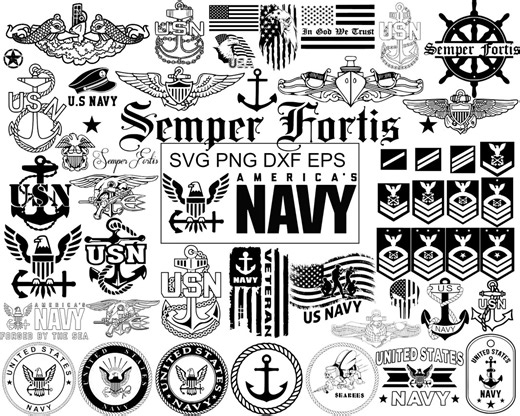52 SVG U.S. Navy Mega Bundle | Military Insignias, Anchors, Rank Patches & Veteran Designs | SVG Dxf Eps PNG Files | Instant Download - Etsy