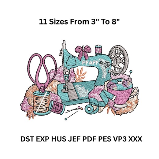 Sewing Machine Embroidery Design – 11 Sizes Digital Download Files (DST, PES, JEF, VP3) - Etsy Australia