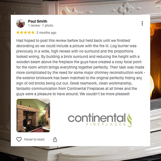 🔥 EXPERT FIREPLACE INSTALLATION by experienced and certified Gas Safe installers. Read other great reviews here: https://trustedtraders.which.co.uk/businesses/continental-fireplaces-limited/ | Continental Fireplaces Ltd