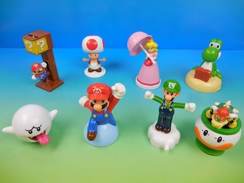 2016 NINTENDO SUPER MARIO SET OF 8 McDONALDS HAPPY MEAL COLLECTION TOYS VIDEO REVIEW