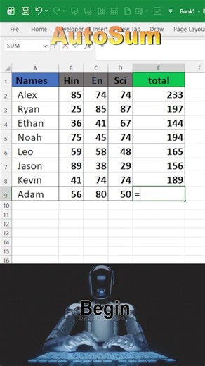 Excel Shortcut to Select All and AutoSum Explained