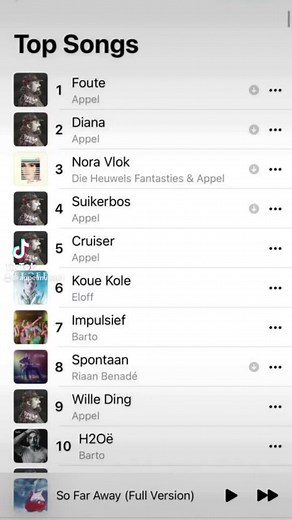 Hulle praat van die vaste 5, hier is die vaste 5 op die Apple Music top 10, somee staan hy die top twintig vol agv tonne Genade, harde werk en onblusbare ondersteuning van julle af. Kom ons luister almal in die top 10 in Afrikaans is Groot HelpJag | APPEL