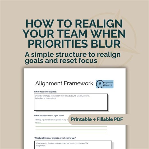 Team Alignment Map for Managers | Reset Priorities & Realign Goals (printable PDF) - Etsy UK