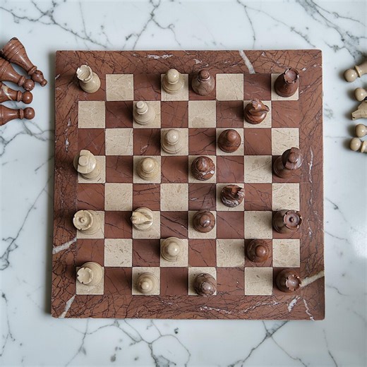 Handmade Marble Chess Set | Unique Stone Pieces | Housewarming Gift - Etsy
