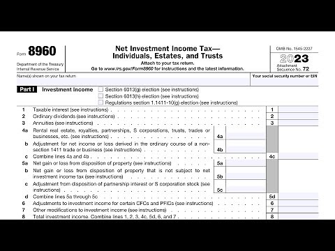 IRS Form 8960 walkthrough (Net Investment Income Tax)