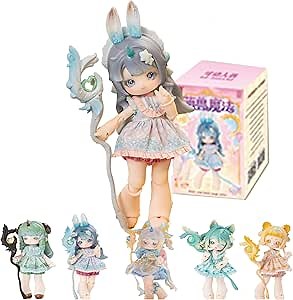 1/12 BJD Dolls Blind Box,Kawaii BJD Dolls Cute Beast Magic Series Ball Jointed Doll Collectable Action Figure Posable Dress Up Doll for Girls Birthday Party Gift Toys