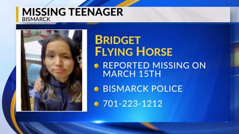 Missing teenager Bridget Flying Horse in Bismarck