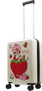 FUL Strawberry Shortcake 22.5 Inch Carry-On Luggage, Hardshell Rolling Suitcase with Spinner Wheels, White