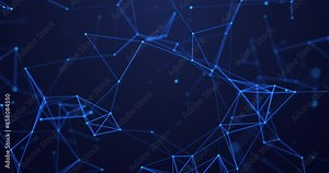Abstract futuristic background with plexus of lines, dots and triangles, digital technology, big data, high-speed connection visualization. Seamless loop abstract background science fiction theme. Stock Video