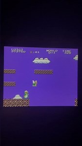 W D-1 'Koopa Shell Trampoline' at Start with Luigi- Super Mario Bros 2 1986 "Lost Levels"