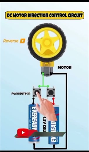 DC Motor Forward Reverse Control Using Push Button 🔁 | Easy Electronics Trick