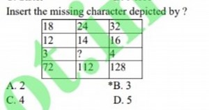 Insert the missing character depicted by?| 18 | 24  | 32 ||-... | Filo