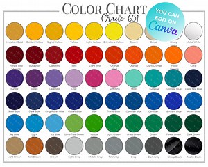 Oracle 651 Adhesive Vinyl DIGITAL Download Color Chart, 100% Customizable and Editable in Canva, Custom Color Chart - Etsy Canada