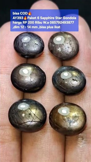bisa COD🔥AY393🔥Paket 6 Sapphire Star Gondolaharga RP 200 Ribu W.a 085792493877,dim 12 - 14 mm